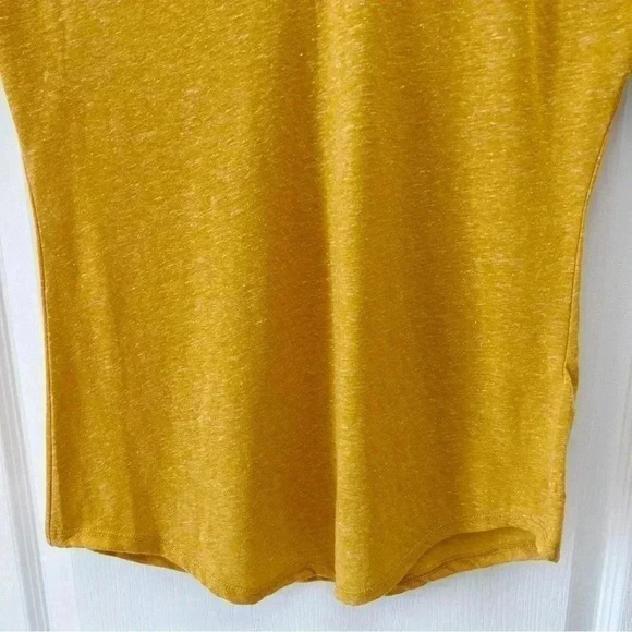 Ricki’s Linen Blend  T-Shirt Loose Fit V Neck Short Sleeve Sunflower Yellow XS - Picture 10 of 16